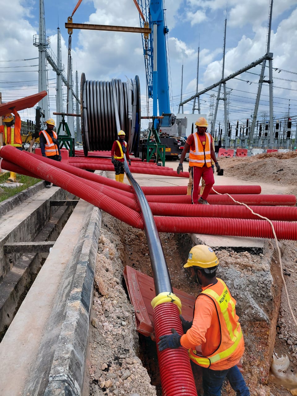 275kV cable drum preparation