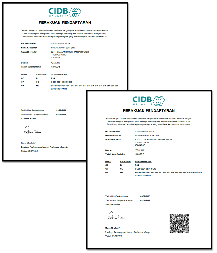 CIDB G7 Certificate