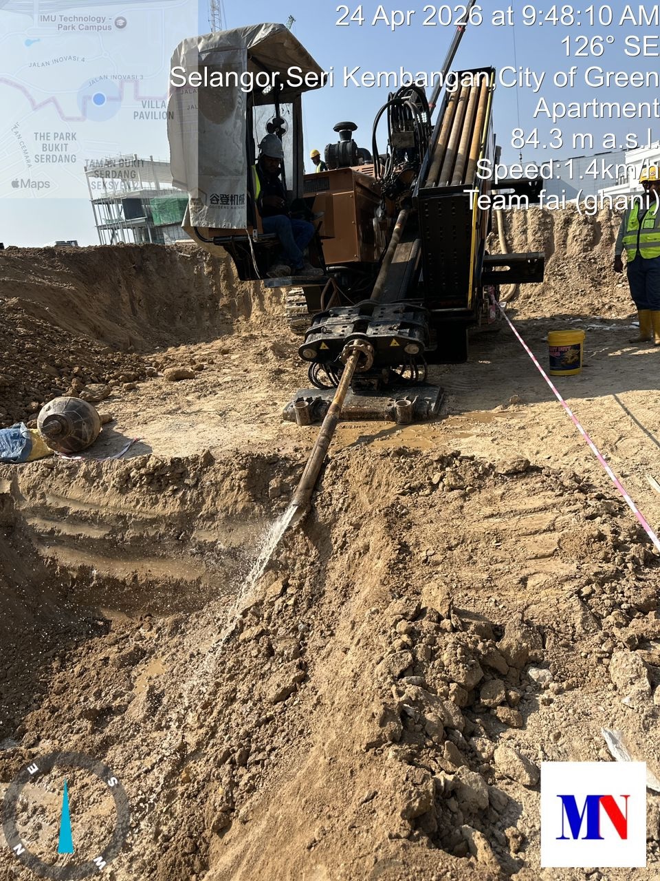 HDD drilling site